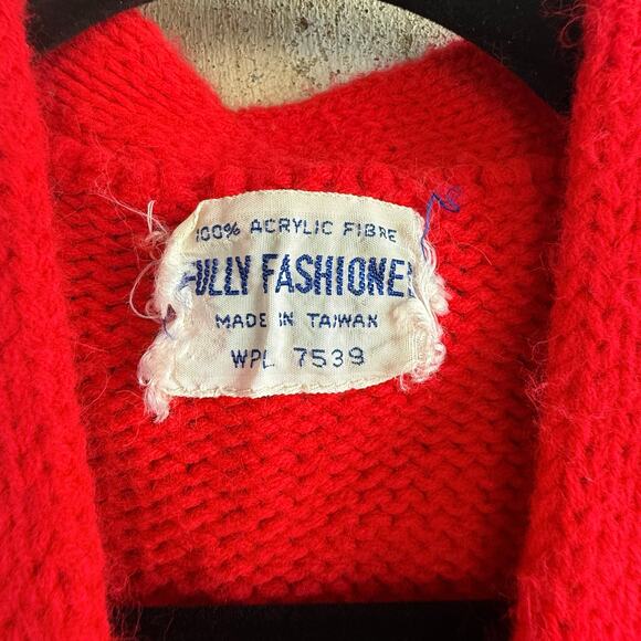 Vintage Cable Knit Sweater Vest Chunky Knit Sleeveless Cardigan 70s Retro Preppy - Picture 2 of 5